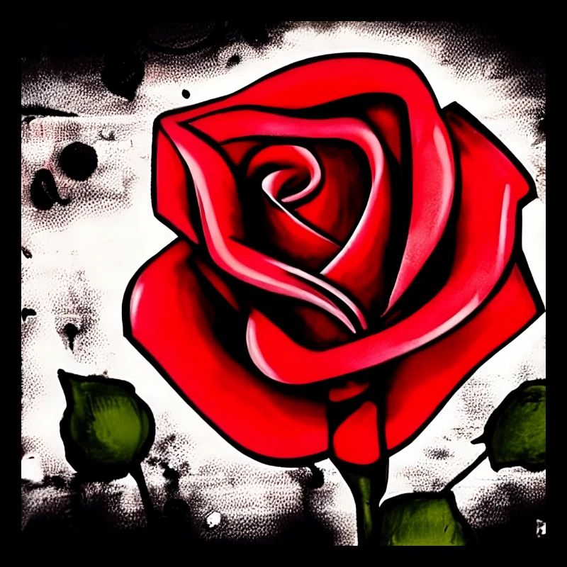 Style graffiti rose rouge