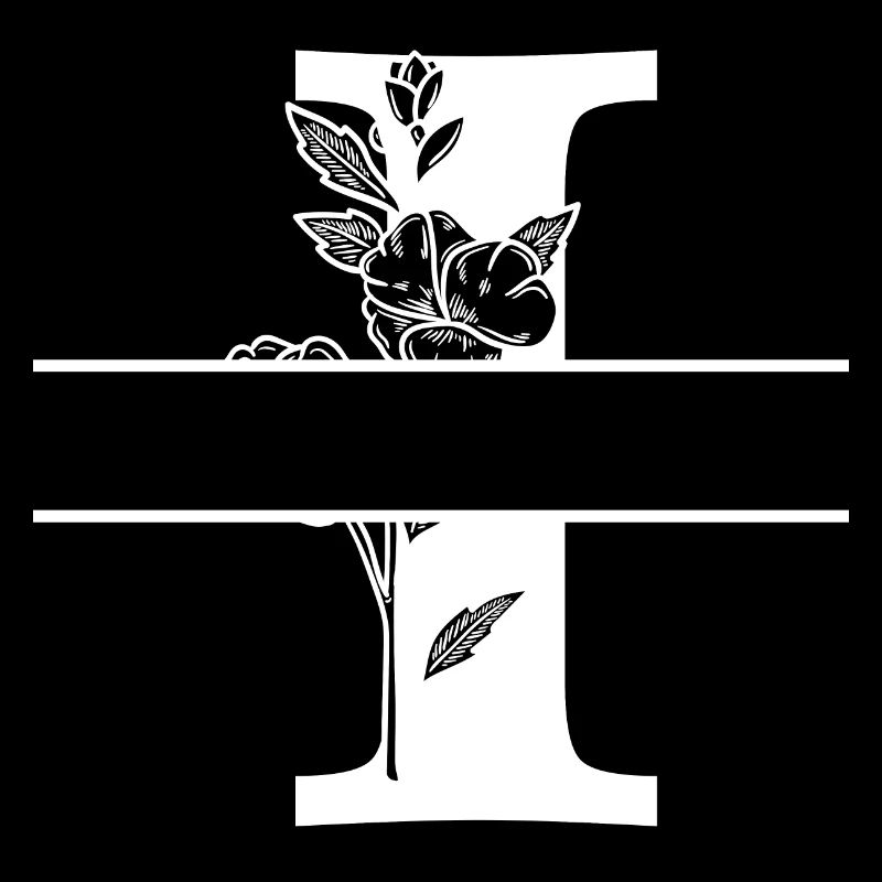 Personalized floral letter i