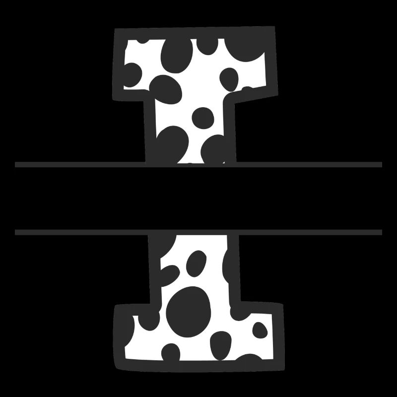 Letter I custom cow pattern