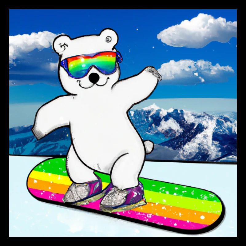 Cool Polar Bear Rides Snowboard V4 Gift