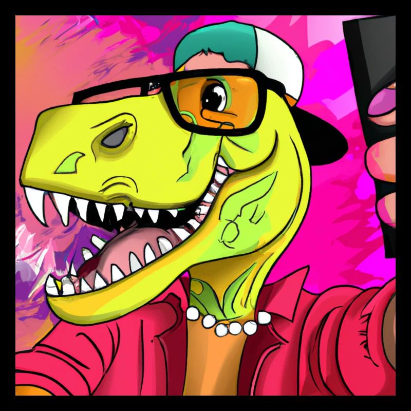 Cool dinosaur makes a selfie V7 gift