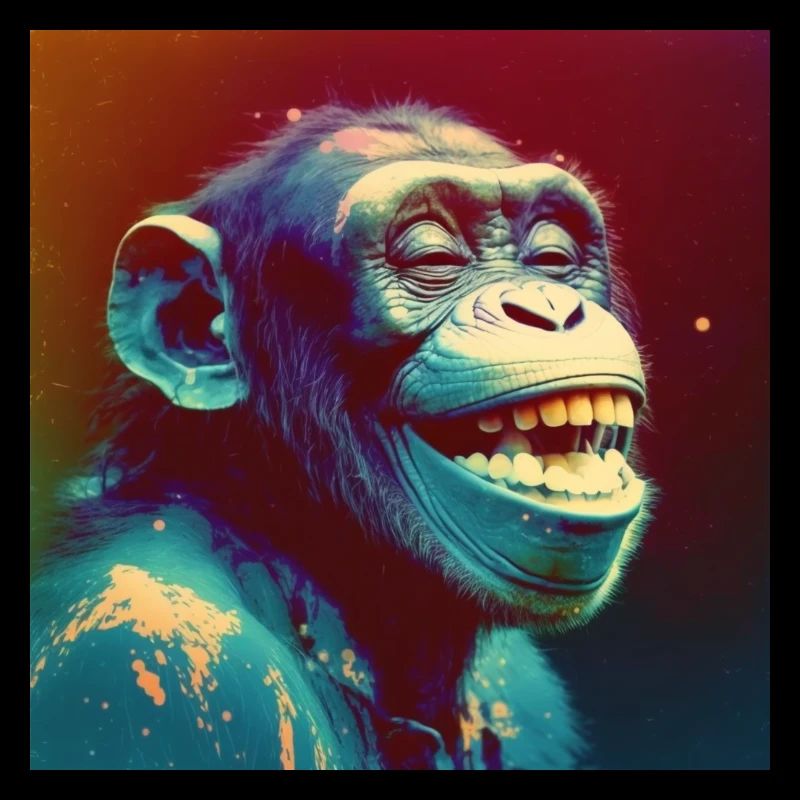 Colored chimpanzee / monkey, unique design