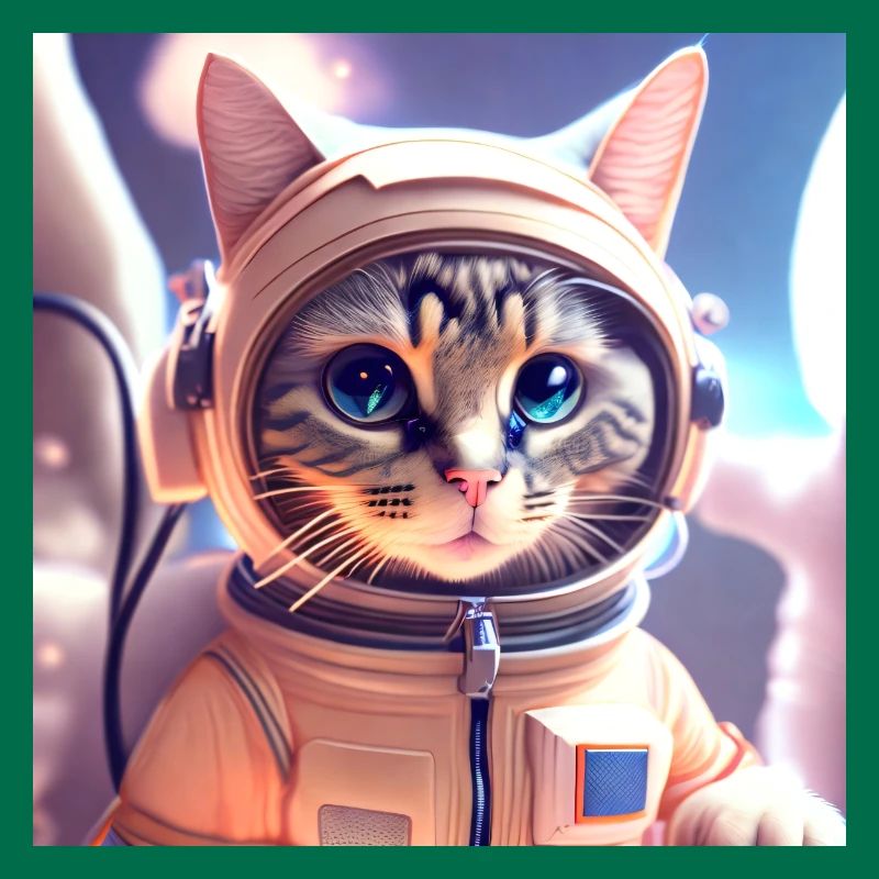 Chat astéonaute dans l’espace