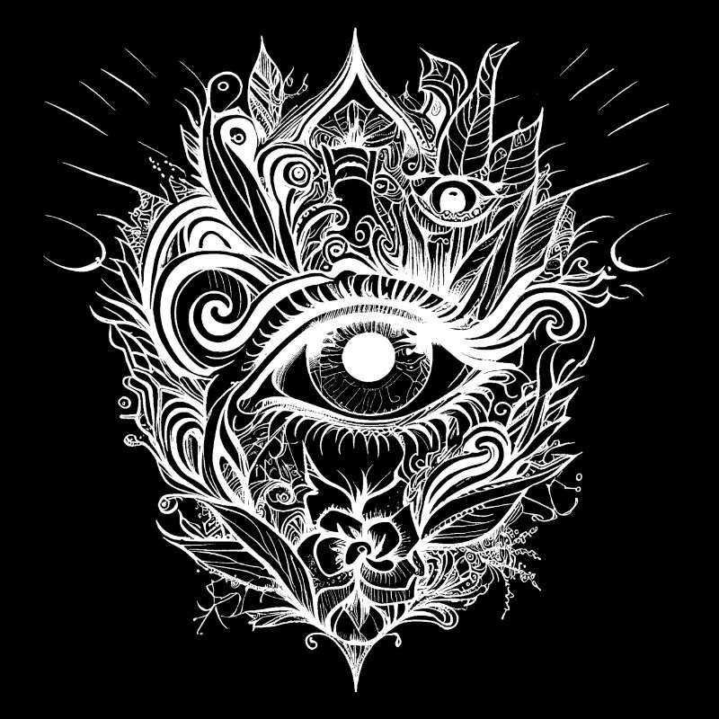 Psychedelic eye with trippy patterns