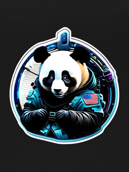 Panda Astronaut futuristic