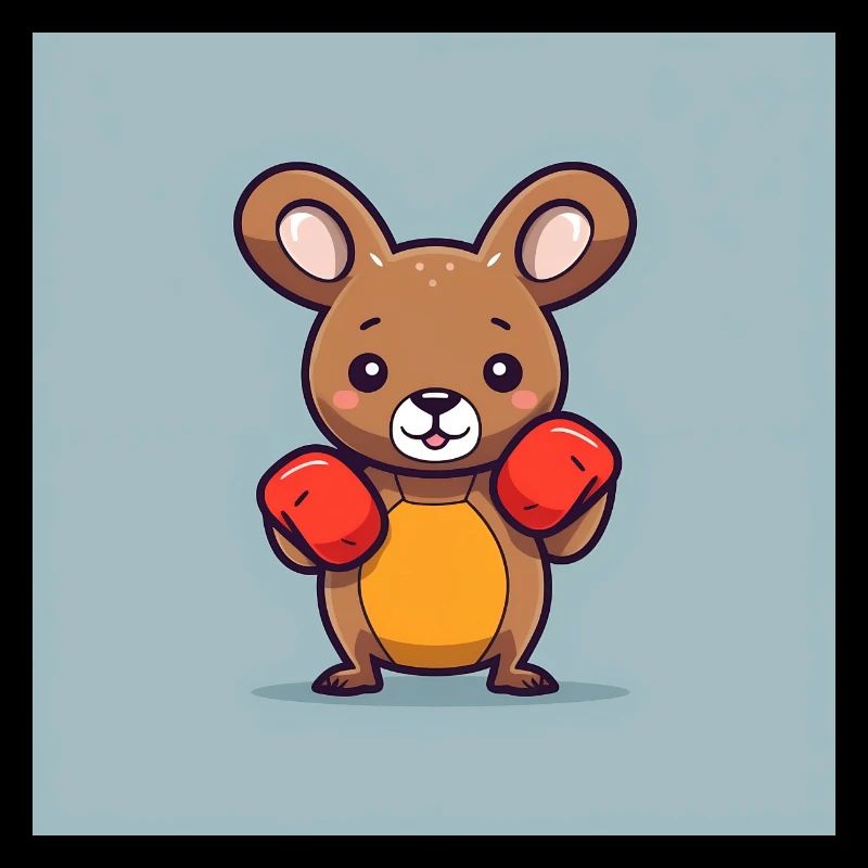 Süßes Känguru mit Box Handschuhen