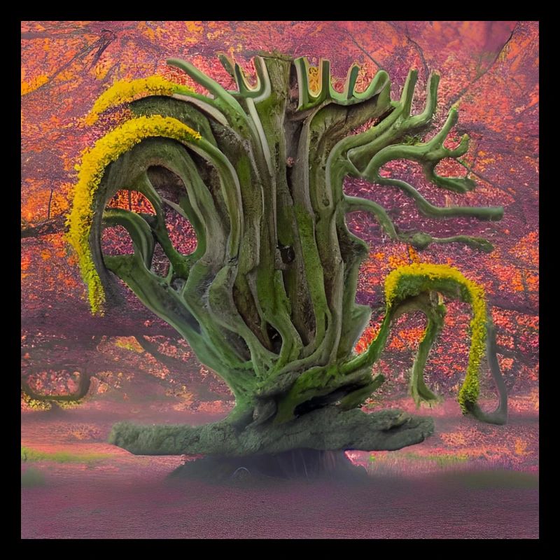 old flowering tree during sunny summer day