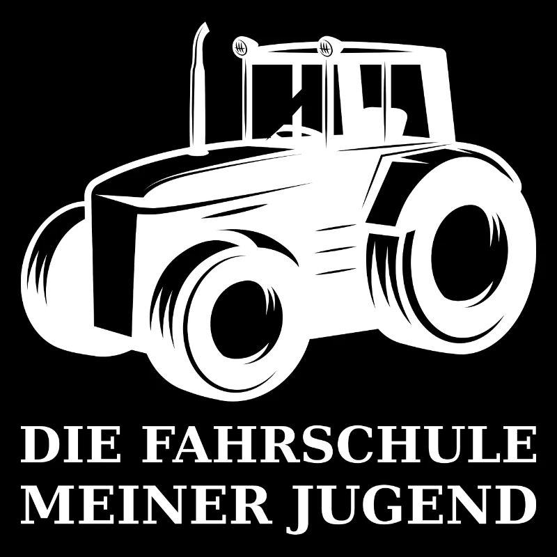 Traktor die Fahrschule meiner Jugend weiß