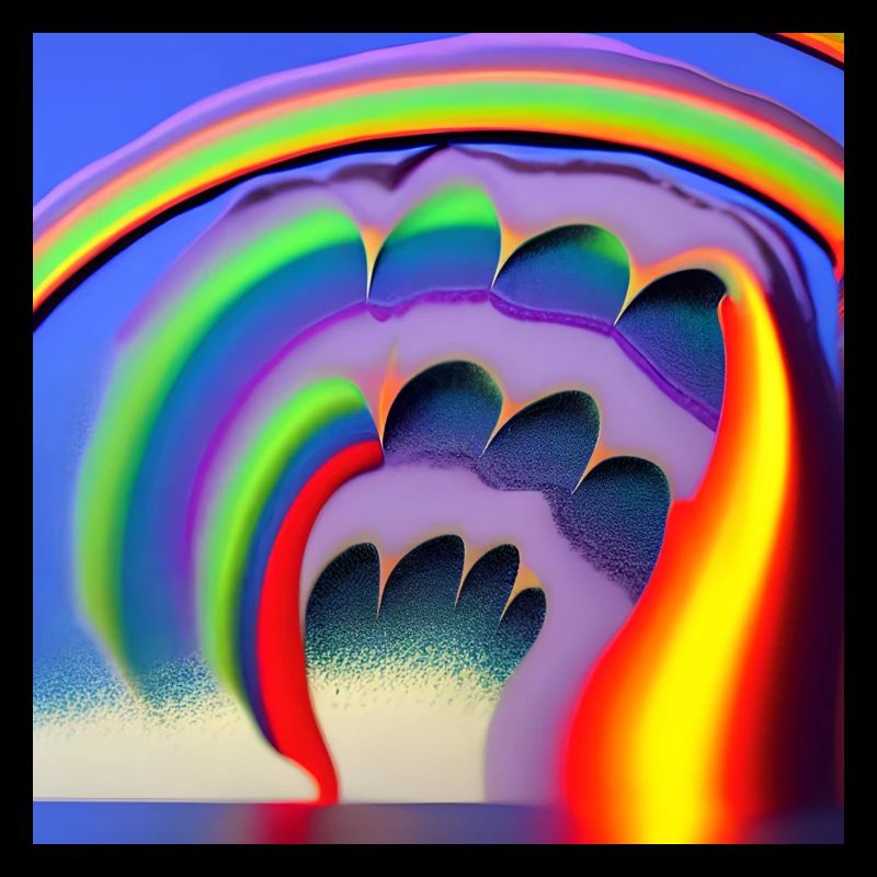 Arc-en-ciel avec un grand soleil au-dessus
