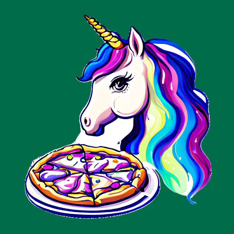Unicorn Fabeltier Mädchen Pizza Einhorn Einhörner