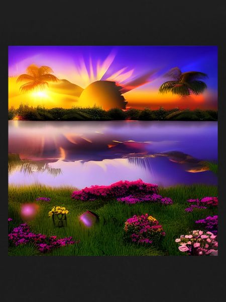 Sun setting over water