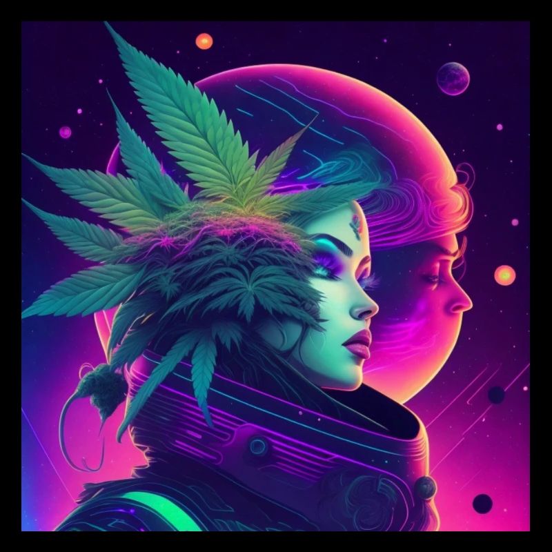 Cannabis Mond mit junger Frau