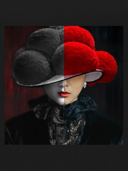 Bollenhut Lady Black - Red