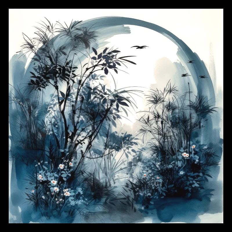 Aquarelle Illustration de forêt