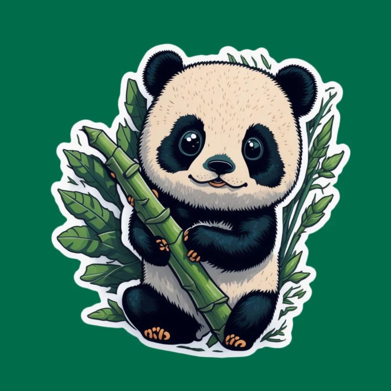 Cute Panda with Bamboo