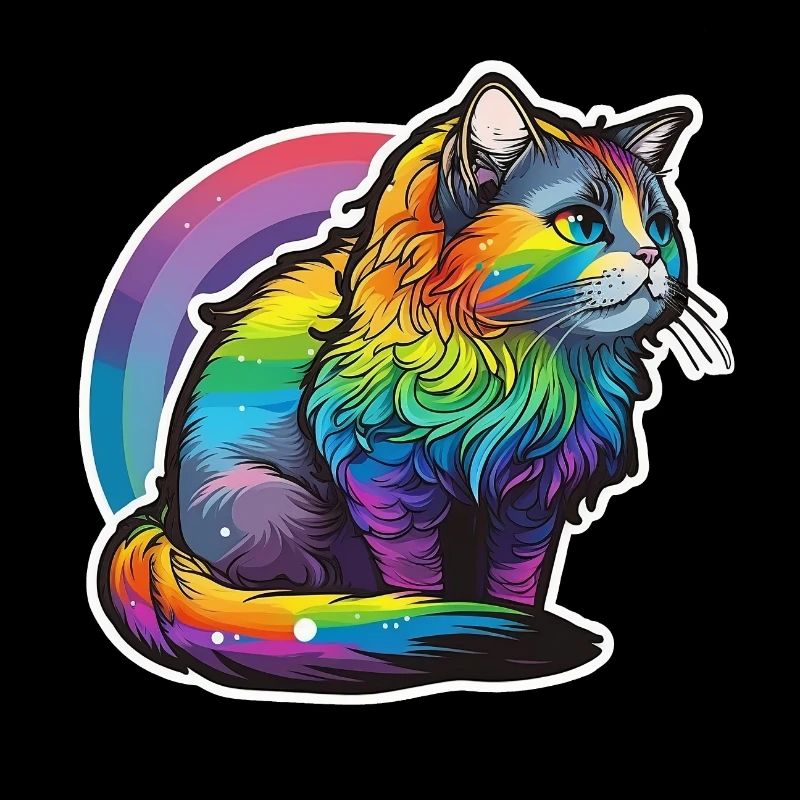 Chat arc-en-ciel