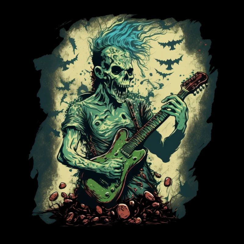 Zombie avec guitare rock