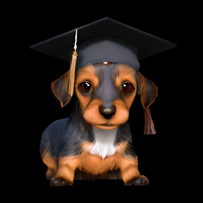 Bachelor Studium Dachshund Hunde Schulabschluss