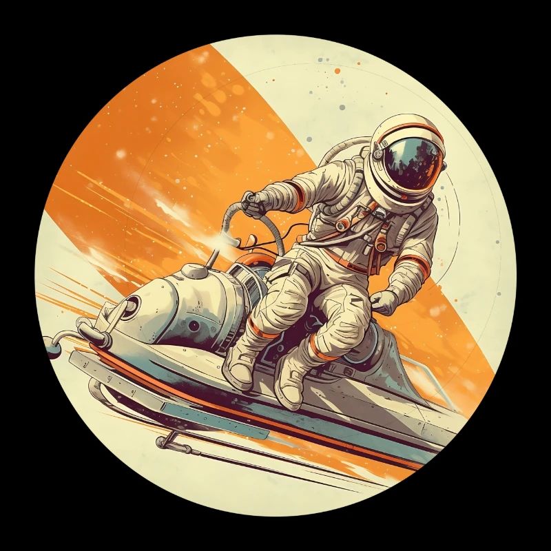 Astronaut riding space vehicle