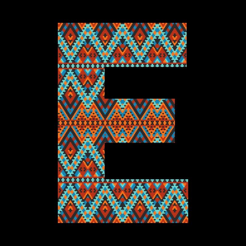Letter E- boho design, Colorful monogram