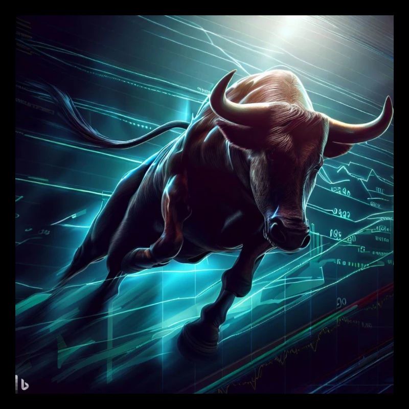 Stock chart with bulls