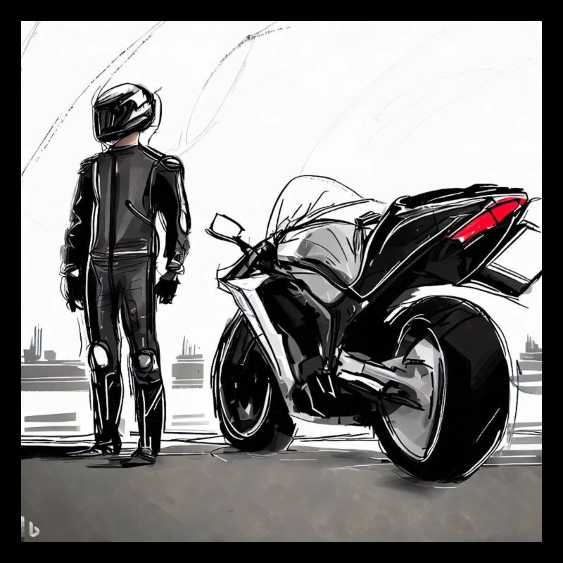 Dessin au crayon de moto