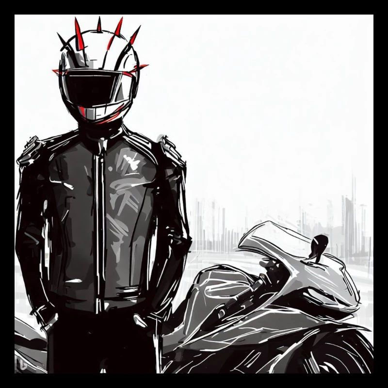 Motorrad Bleistiftzeichnung