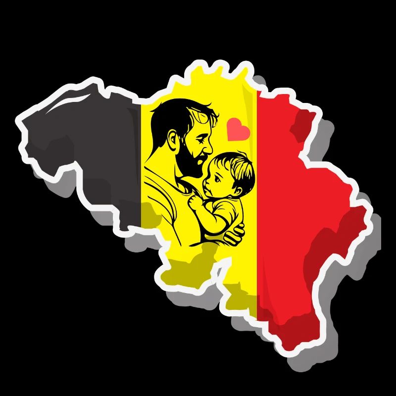 Carte du drapeau de la Belgique avec un dessin de