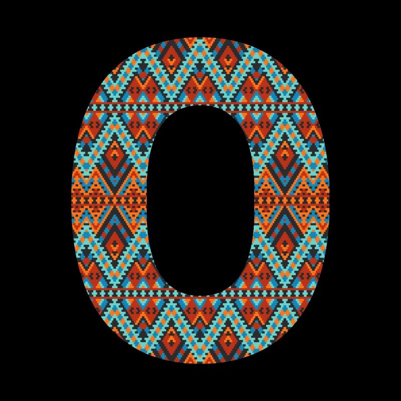 Letter O- boho design, Colorful monogram