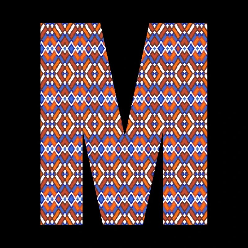 Monogramm Buchstabe M - geometrisches Muster