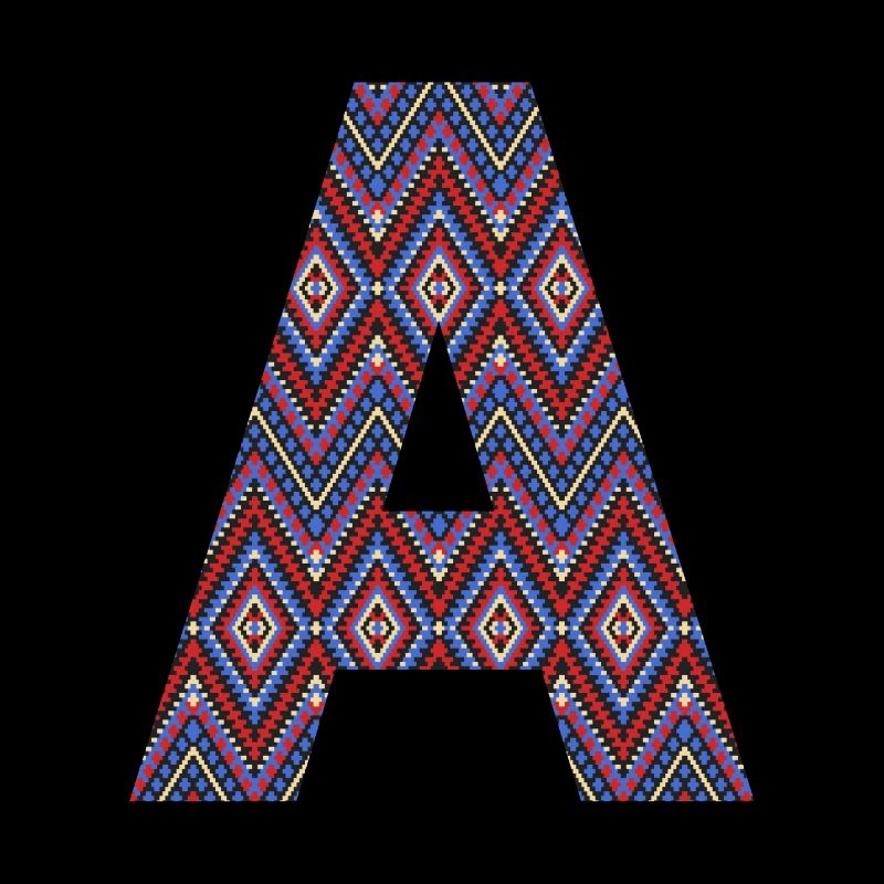 Monogramme Lettre A- design coloré boho