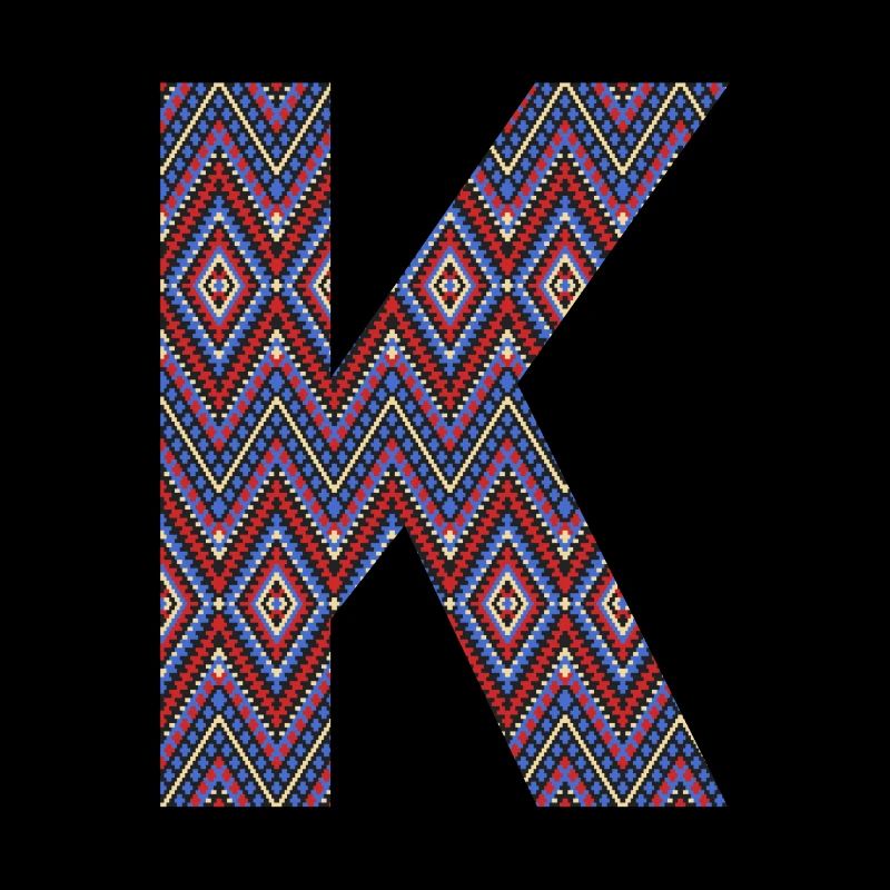 Monogramm Buchstabe K - geometrisches Muster