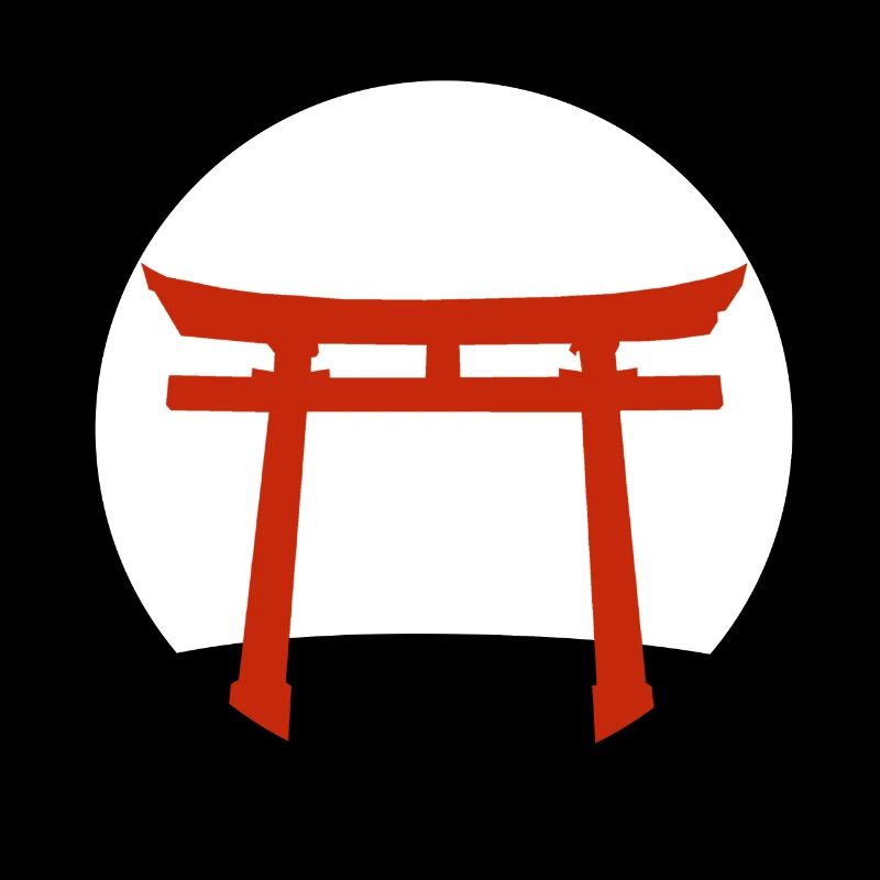 Red Torii Gate on Hill: Japan