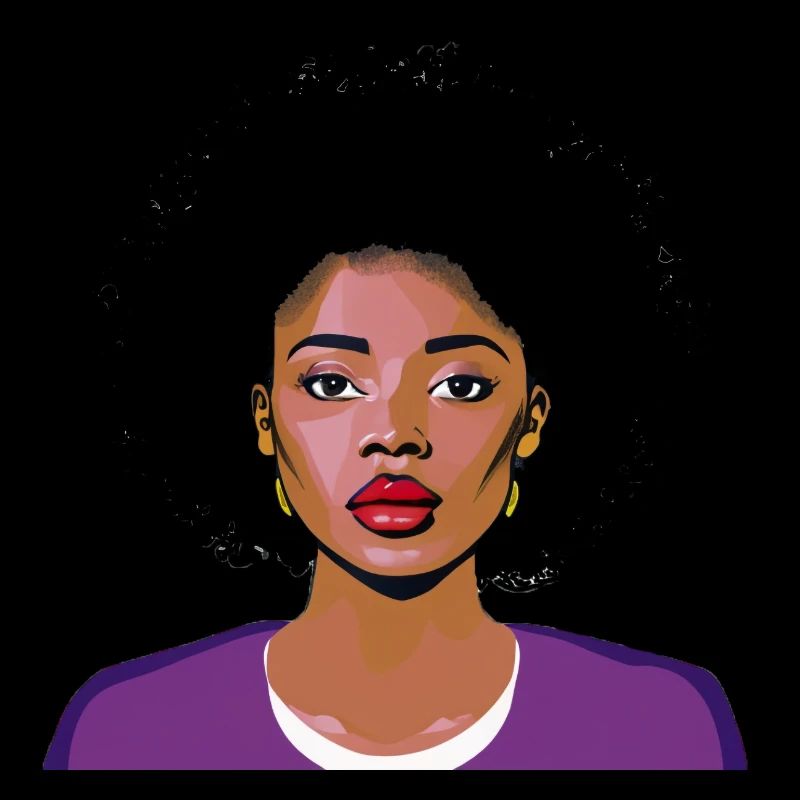 Frau mit Afro