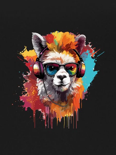 Funky Alpaca Graffiti Art