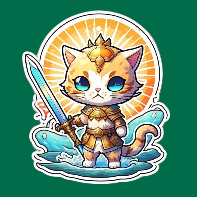 mignon chaton épée de la plage de l’été
