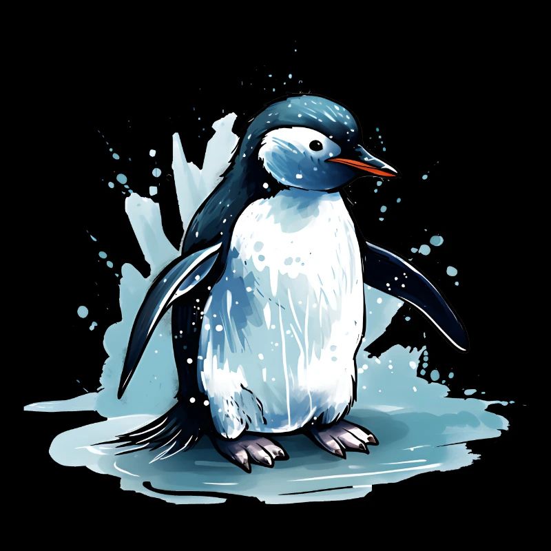 Penguin fighting for survival