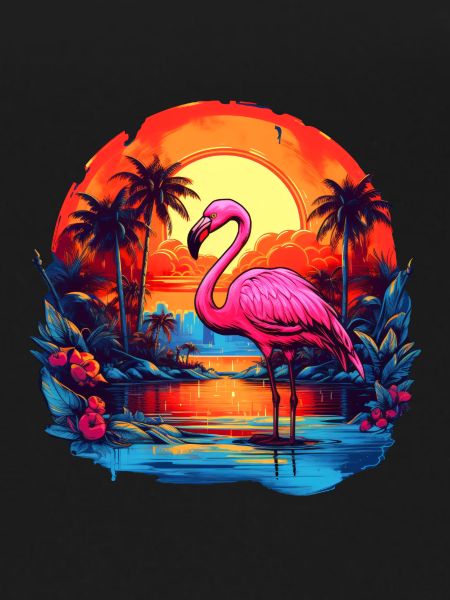 Flamingo at sunset