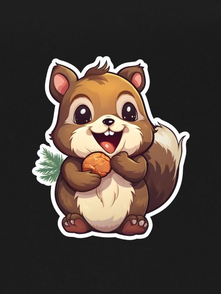 Cute squirrel with nut