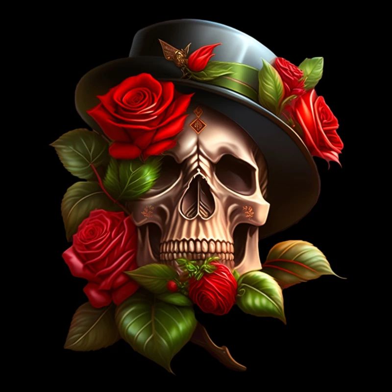 Skull with roses