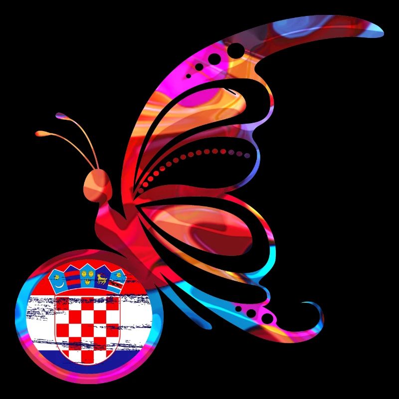 Papillon Nature Drapeau coloré Arc-en-ciel Croatie HRV