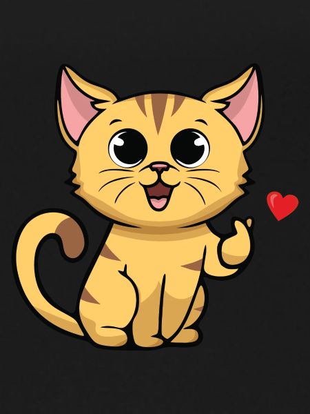 Nette Katze mit Herzzeichen
