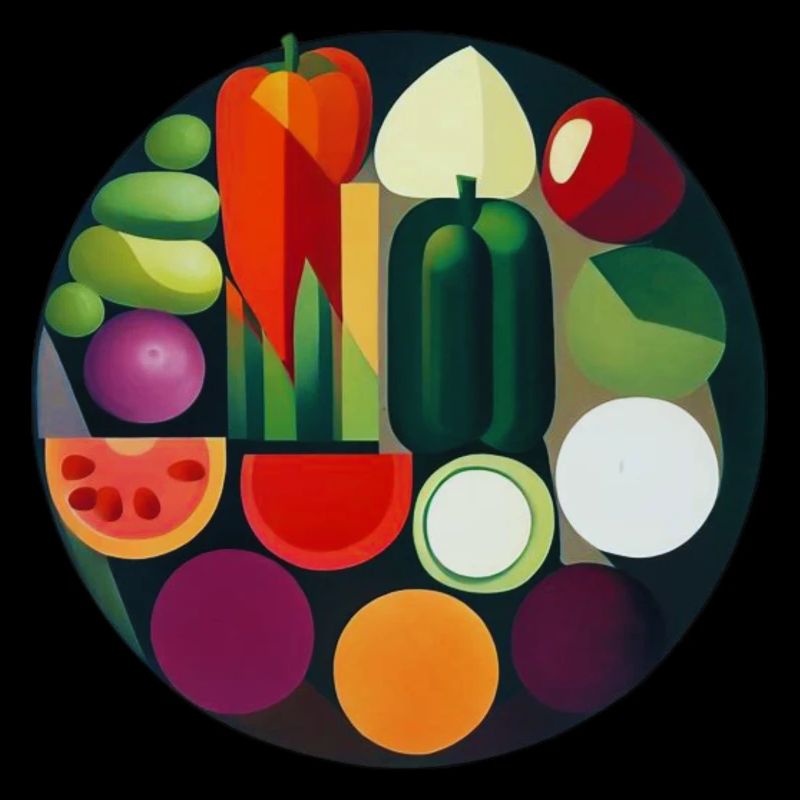 Artistic vegetables composition plant based power