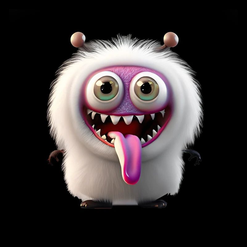 Joyeux Halloween mignon monstre langue effrayant funn