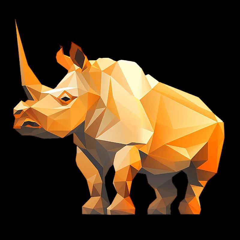 Nashorn Low Poly Logo Design