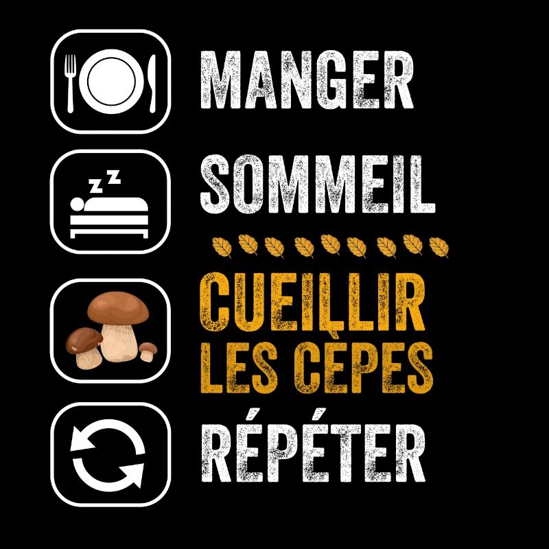 Manger Sommeil cueillir les cèpes répéter