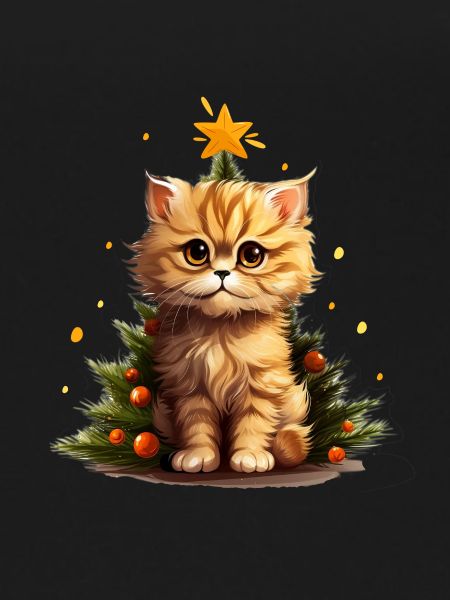 Lighted Christmas Kitten