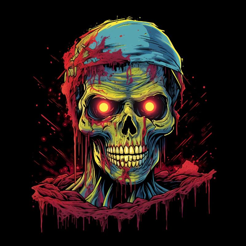 Trash Horror Zombie im Retro Style