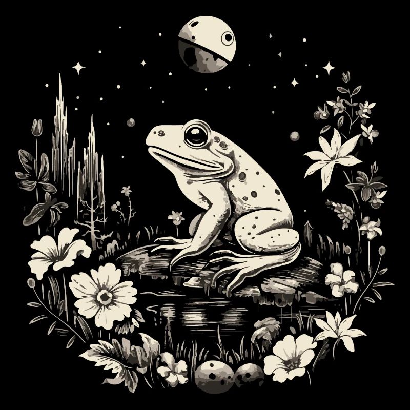 Frog Cottagecore Moon