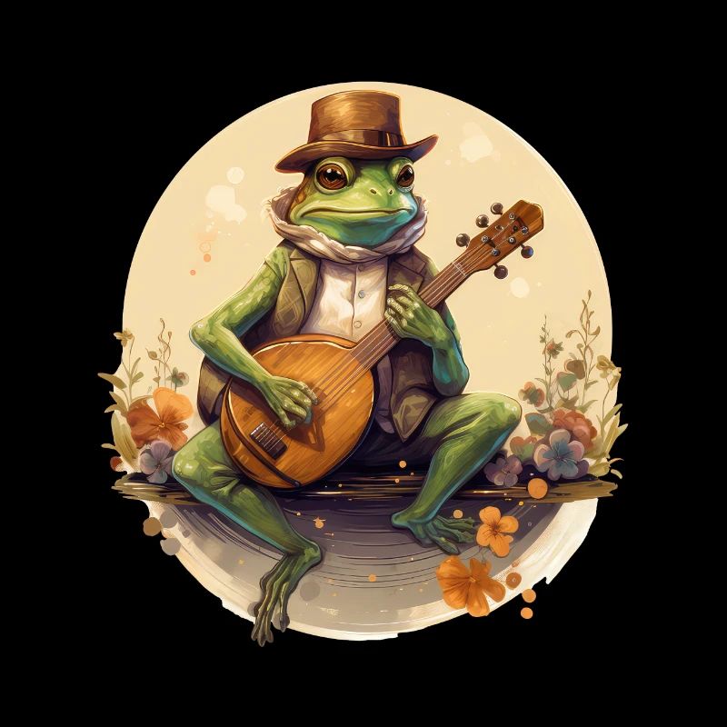 frog banjo cottagecore